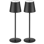 BGFHome Cordless Table Lamp LED Desk lamp,5000mAh Rechargeable Touch Night Light Wireless Minimalist Design for/Restaurant/Bedroom/Bars/Outdoor Party/Camping/Coffee Shop(2 Pack Black)