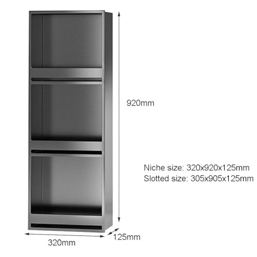 Niche de rangement en acier inoxydable or, étagère murale de luxe intégrée