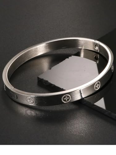 Pulseira Bracelete Feminino Vanglore 1252 Prateado Aço Inox Banhado a Prata 925 Garantia 12 meses