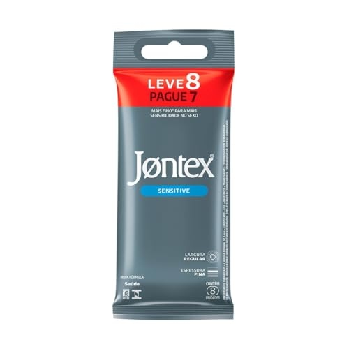 Jontex Preservativo Masculino, Espessura Fina Sensitive, 8 Unidades Jontex Preservativo Masculino, Espessura Fina Sensitive, 8 Unidades