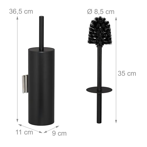 Porte-brosse WC suspendu Relaxdays noir pour simplifier le ménage