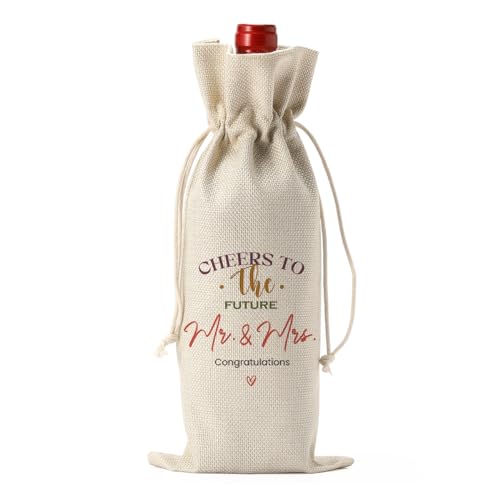 Image of Wedding Shower Gifts Wine Bag, Bridal Shower Wedding Gifts | Bridal Shower Party Favors Wine Bags, Mr And Mrs Wedding Gifts, Cheers To The Future Mr And Mrs Wine Bottle Bag