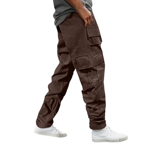 Pantalones rectos holgados de algodón puro para el tiempo libre masculino