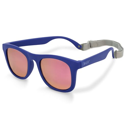 JAN & JUL Polarized Sunglasses for Infant Boy, with Strap (S: 6 Months-2 Years, Navy Aurora)