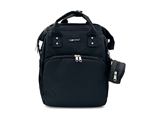 GLOMANAL Bolso Mochila Cuna para Bebes, el Bolso Carro Bebe es la opción perfecta de Regalo Bebe por sus Pañaleras, Cuna Bebe,Ganchos Carro, Chupetero y Usb ||regalos para bebes recién nacidos (Negro)