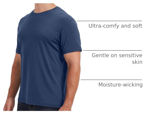 Image of netdraw Men's Ultra Soft Bamboo Viscose Cotton T-Shirt S-3XL | Moisture Wicking, Lightweight, Cool-Touch, Everyday Casual, Lounge, Sleep & Undershirt