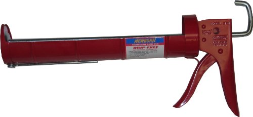 Newborn Drip-Free Super Ratchet Rod Cradle Caulk Gun with Spring Clip, 1/4 Gallon Cartridge, 6:1 Thrust Ratio