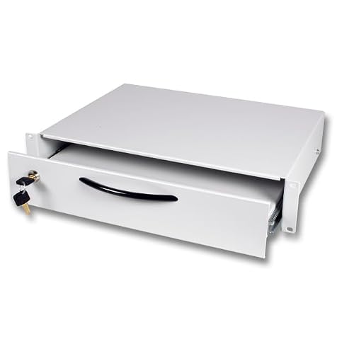 Alcasa Tastaturschublade 2HE, abschliessbar mit 2 Schlüsseln
