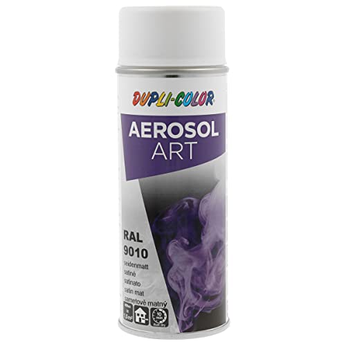 DUPLI-COLOR AEROSOL ART RAL 9010 reinweiß seidenmatt 400 ml Spraylack für vielseitigen Einsatz schnelltrocknend hohe Deckkraft für Innen- und Außenbereiche geeignet