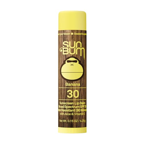 Sun Bum SPF 30 Sunscreen Banana Lip Balm - Moisturizing Aloe Vera and Vitamin E - Vegan and Cruelty...