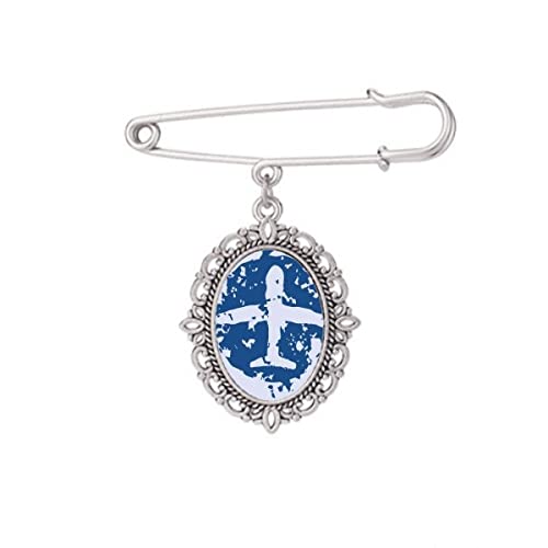 Broche avion bleu M pour chemise : finition émaillée et design intemporel