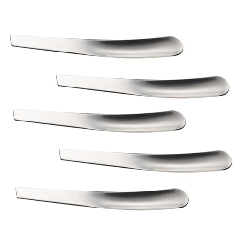 GLEAVI 5 Pezzi Cucchiai in Acciaio Resistente e Lisci Per Uova, Colazione e Dessert, Facili Da Pulire e Antimacchia Per Cucina e Uso Quotidiano
