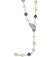 [DAZZARRY] パールネックレス ラリエットレディース Y字 ペンダントロング セーターチェーン リーフ ネックレス 秋冬 調整可 女性 アクセサリー PR28