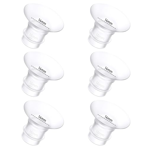 6Pcs Breast Pump Flange Insert 14mm Compatible with Momcozy/Spectra/Medela/eufy/Elvie/Lansinoh/Paruu P10 Breast Pump Fit for Momcozy M5/M9/M6/V2 Pro/V2 pro/S12 Pro/eufy E10 S1 S1 Pro 24mm Flange
