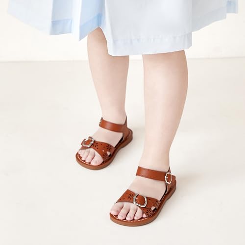 Image of Felix & Flora Toddler Girl Sandals - Flower Girl Dress Shoes Open Toe Little Kid Flats