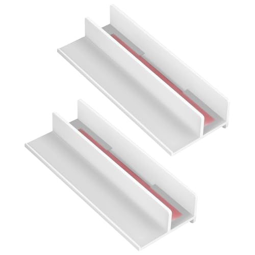 M6221 Sliding Shower Door Bottom Track Guide 5/8 in. Channels Glass Shower Door Plastic Track Replacement Fits Glass Thicknesses of up to 9/16 in (2 Pack)