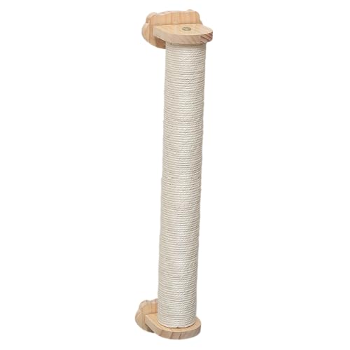 爪とぎ ポール 猫 キャット ケージ 麻紐 固定タイプ ゲージ 麻縄 麻巻き キャットポール しつけ ストレス解消 木製 省スペース 倒れない 簡単取付 (50cm)