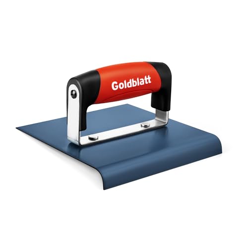 Goldblatt Concrete Edger Tool, 6' x 6' Blue Steel Edger (3/8'R, 1/2'L), Durable High Carbon Steel...