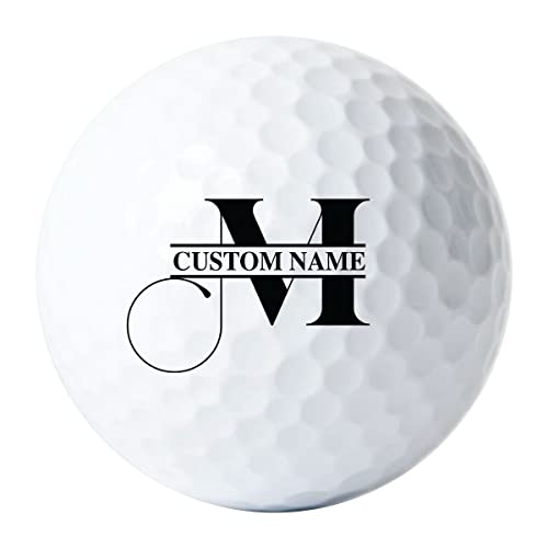 Moonlight4225 Monogram Golf Balls Personalized with Name, Set of 3, 6, or 12, Custom Golf Balls, Color and Font Choices, Personalized Golf Balls Printed (Monogram Fancy Opt-C)
