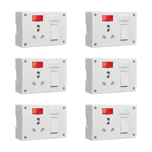 Image of Anchor by Panasonic Penta 6A /16A, 5 in 1 with Box with 4 Fixing Holes (39984-6)