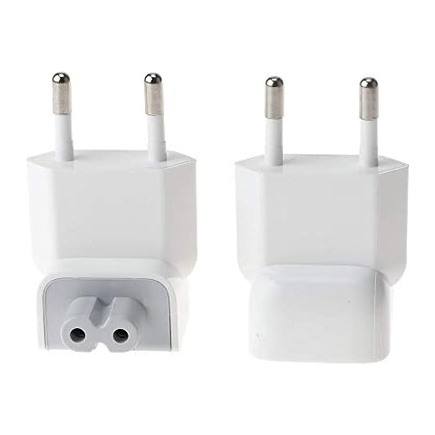 WOVTE Europe Plug Converter Travel Charger Adapter for Apple iBook MacBook White Pack of 2 Cover