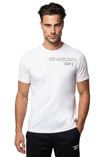 Image of Reebok Men's Polyester Gym T-Shirt - Moisture Wicking Sports T-Shirt for Men | Workout Running Training Tshirt for Men | Half Sleeve Active Tee