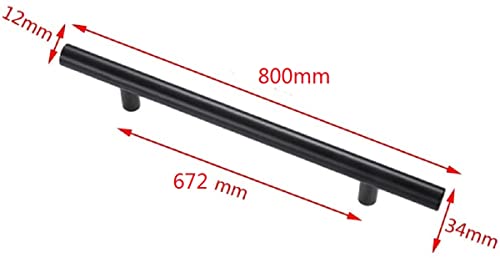 MACHSWON Cabinet Handle Black Door Knob T Bar Handle Drawer Cupboard Wardrobe Kitchen Windows Pulls Handles 800mm Length (Hole Centers 672mm) - Image 3
