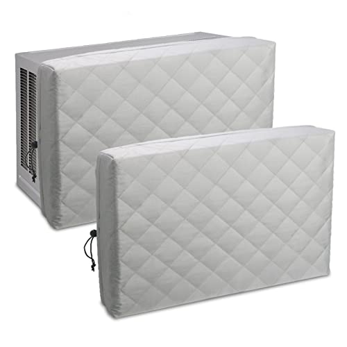 HOXHA 2 Pack Indoor Air Conditioner Cover for Window Units, Inside Window AC Covers with Free Elastic Straps by HOXHA - Used condition - US$14.03