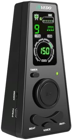 Metrônomo digital VEDO com temporizador, contagem vocal em inglês...