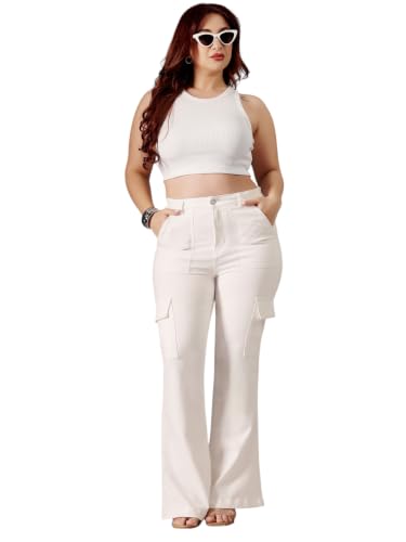 Image of Miss Chase A+ Women's Wide-Leg High Rise Regular Length Stretchable Denim Jeans