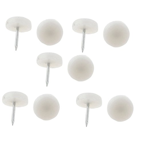 Sourcingmap® Plastic Pad Foot Cushion Domed Nail 17mm Dia 10PCS for Furniture Chair