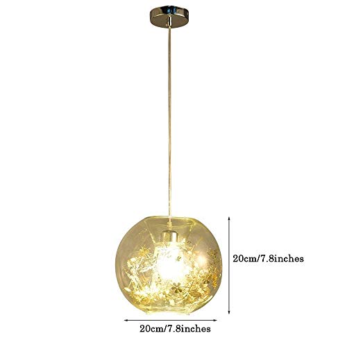 Suspension industrielle en verre soufflé or globe de plafond chic LED E27