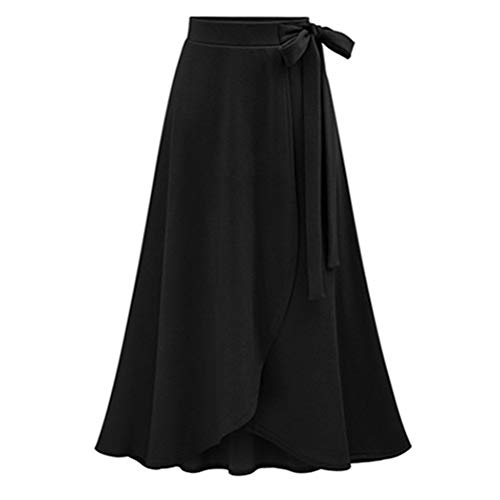 Jupe patineuse évasée femme taille élastique et fente asymétrique