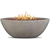 Real Flame Riverside 36" Round Propane or Natural Gas Fire Pit, Stainless Steel Burners, Natural Gas Conversion Kit Included, 50,000 BTU, Push Button Ignition - Glacier Gray
