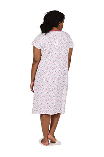 La Cera Plus Size Women's Pink Floral Nightgown #TOP1