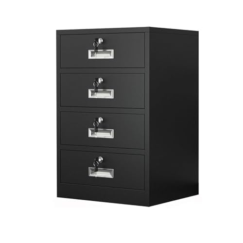 Rete portadocumenti in metallo con 4 cassetti, per ufficio e casa, con serratura a chiave e design elegante per la gestione dei documenti