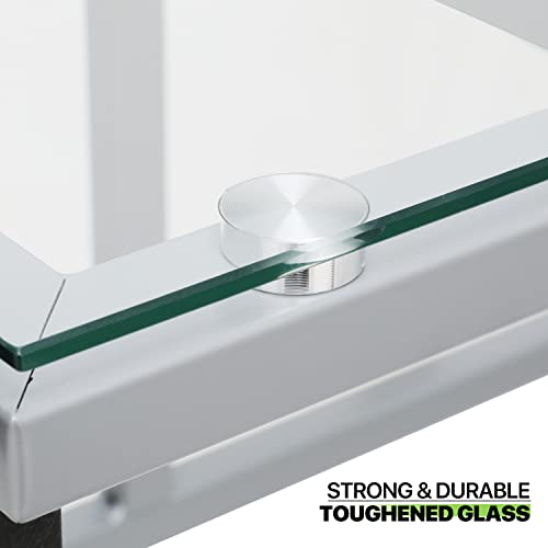 Magshion Drafting Table Adjustable Height Artist Desk With Tilting Clear Glass Tabletop, Portable Art Desk With 2 Storage Drawers And 2 Lockable Rolling Casters For Artists Painters Student (Clear) #TOP5