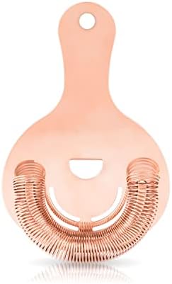Viski Copper Hawthorne Strainer, Stainless Steel Cocktail Strainer, Professional Bar Tools