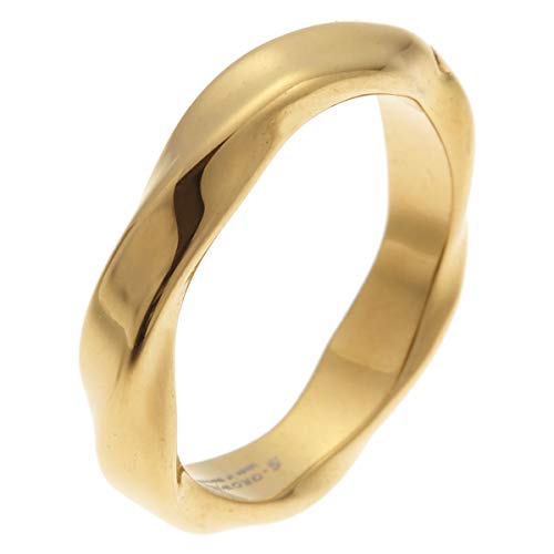 アクセサリーショップピエナリング ステンレス 低アレルギー 傷つきにくい スクリューリング クラシカル 5号 ゴールド