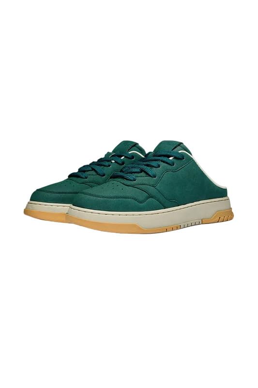 Image of SNITCH Men Mules | Backless Sneaker for Men with Suede PU Upper & Perforated Toe | TPR Sole Casual Shoes with Traditional Laces & Round Toe Design for Everyday Casual Wear