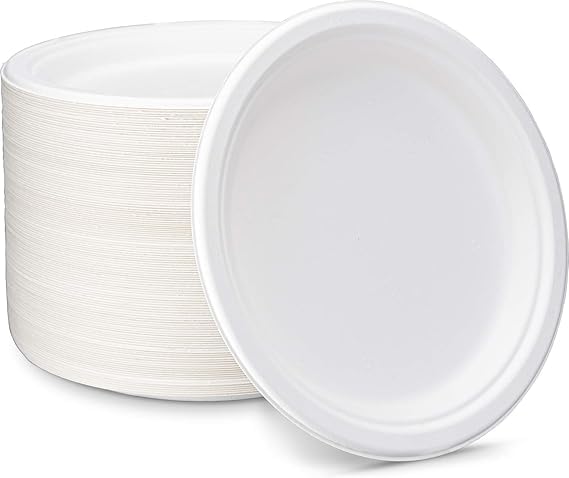 [9 inch, 15 Count, Round, Off-White Disposable Bagasse Paper Plates | Eco-Friendly Sugarcane Paper Plates for Wedding, Party, Cafes & Homes-image-39