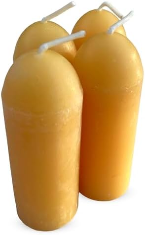 BeeTheLight Beeswax Lantern Candles (3.5″ x 1.25″) – Smokeless Unscented Candle – 12 Hours Burn Time Each – Natural & Pure Beeswax Candle – Handmade Camping Candle for Lanterns & Chandeliers