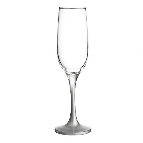 Ravenhead Allure – Set di 4 Argento Bicchiere Calice Spumante Champagne Flute da 20 cl, Trasparente