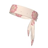 WHJYYXDE Corbata deportiva con estampado de flores de cerezo rosa para hombres y mujeres, absorbe la humedad, atlética, para gimnasio, yoga, fútbol