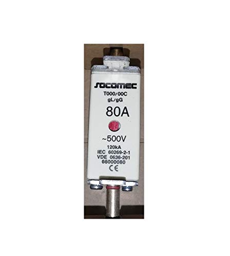 Fusible tamaño 00C gG gL 80A 500V Socomec 66000080 para cuadro distribución eléctrica