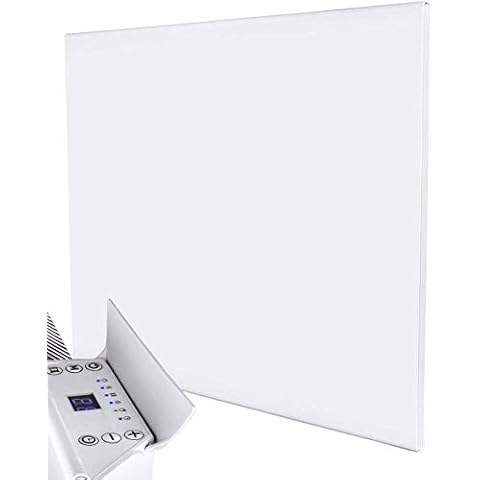 MYLEK Panel Heater Radiator Electric 0.5KW - Daily and Weekly Timer, Digital Thermostat - Wall Mounted Slimline White Panel Heater for Bathroom, Office, Bedroom, Garage (500 Watt) Lot 20 Compliant Cover