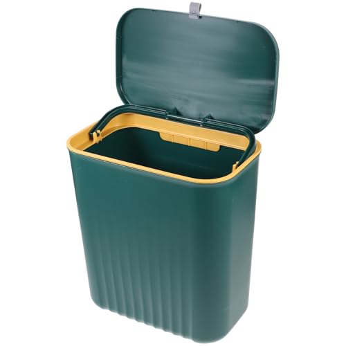 Caneca de basura colgante para cocina verde con tapa deslizante