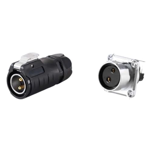 Conector LP20 2 pins IP68 impermeable y toma de panel cuadrado 1Set 2