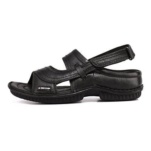 Image of Red Chief Men's Leather Sandals - Premium Tan Outdoor Chappal | Stylish, Durable & Comfortable Slip-On Footwear