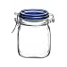 Bormioli Rocco Fido Square Jaw with Blue Lid, 25-1/4-Ounce